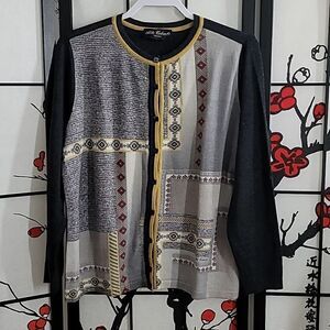 Aldo Colombo 100% Merino Wool Button Front Cardigan